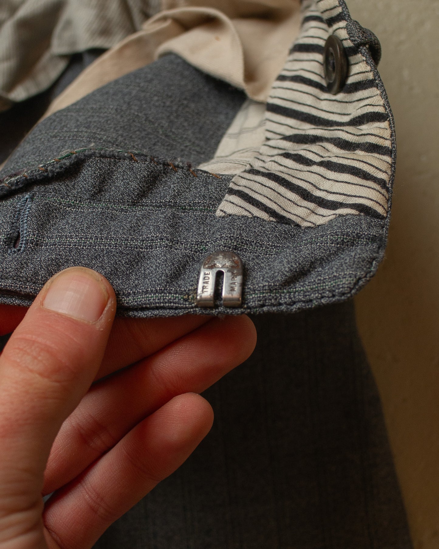 1930s/40s High-waisted Trousers grey - W31 L30