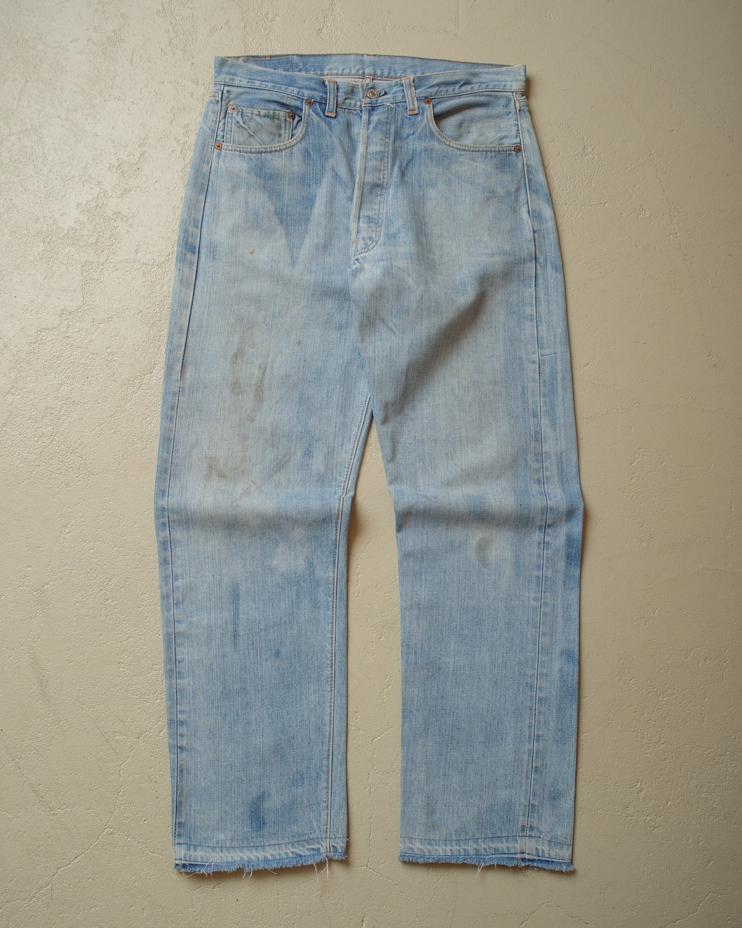 1980s Levi´s 501 Selvedge distressed Jeans blue - W33 L32