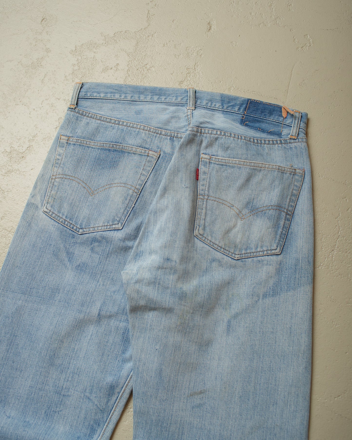 1980s Levi´s 501 Selvedge distressed Jeans blue - W33 L32