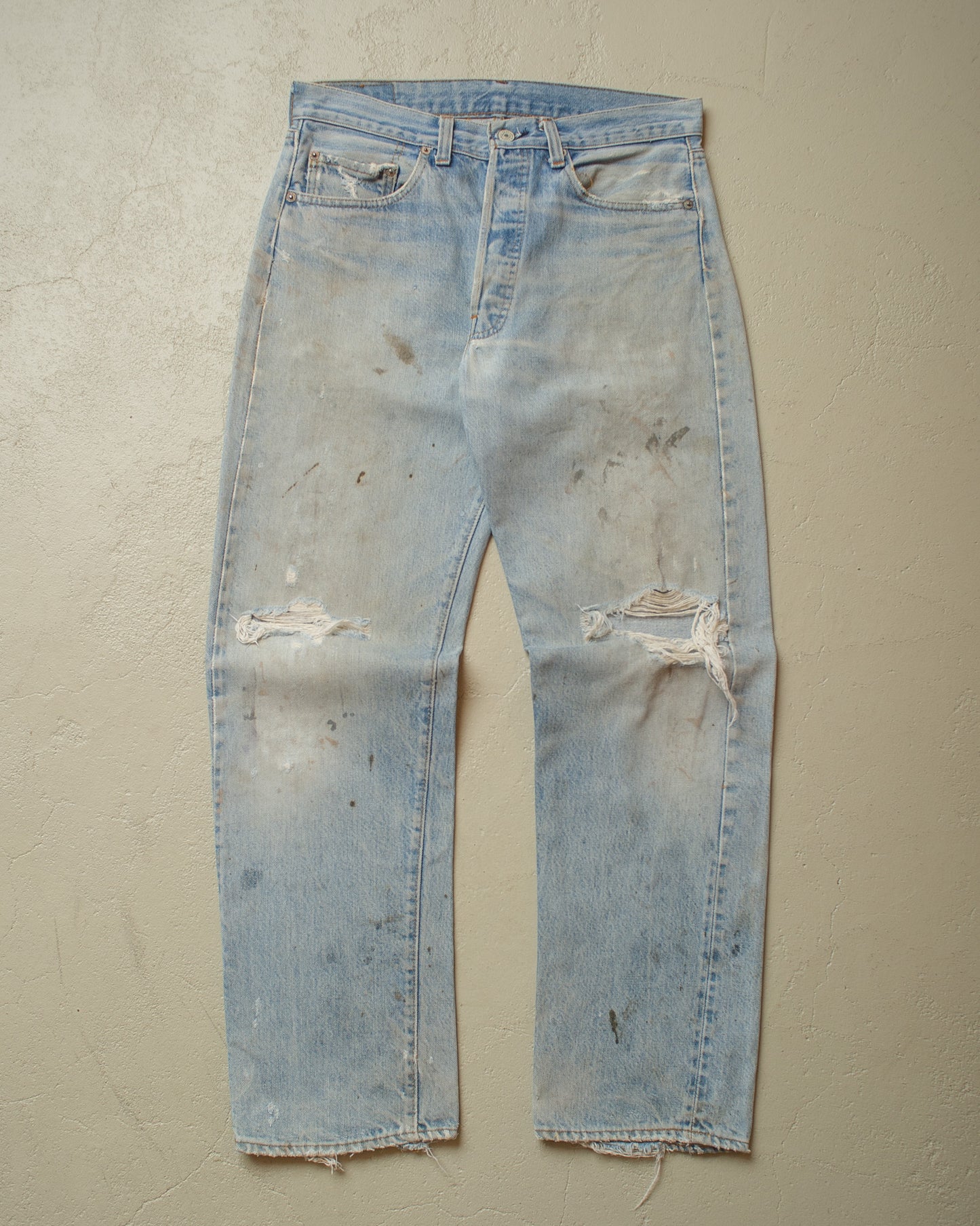 1980 Levi´s 501 Selvedge distressed Jeans blue - W31 L30