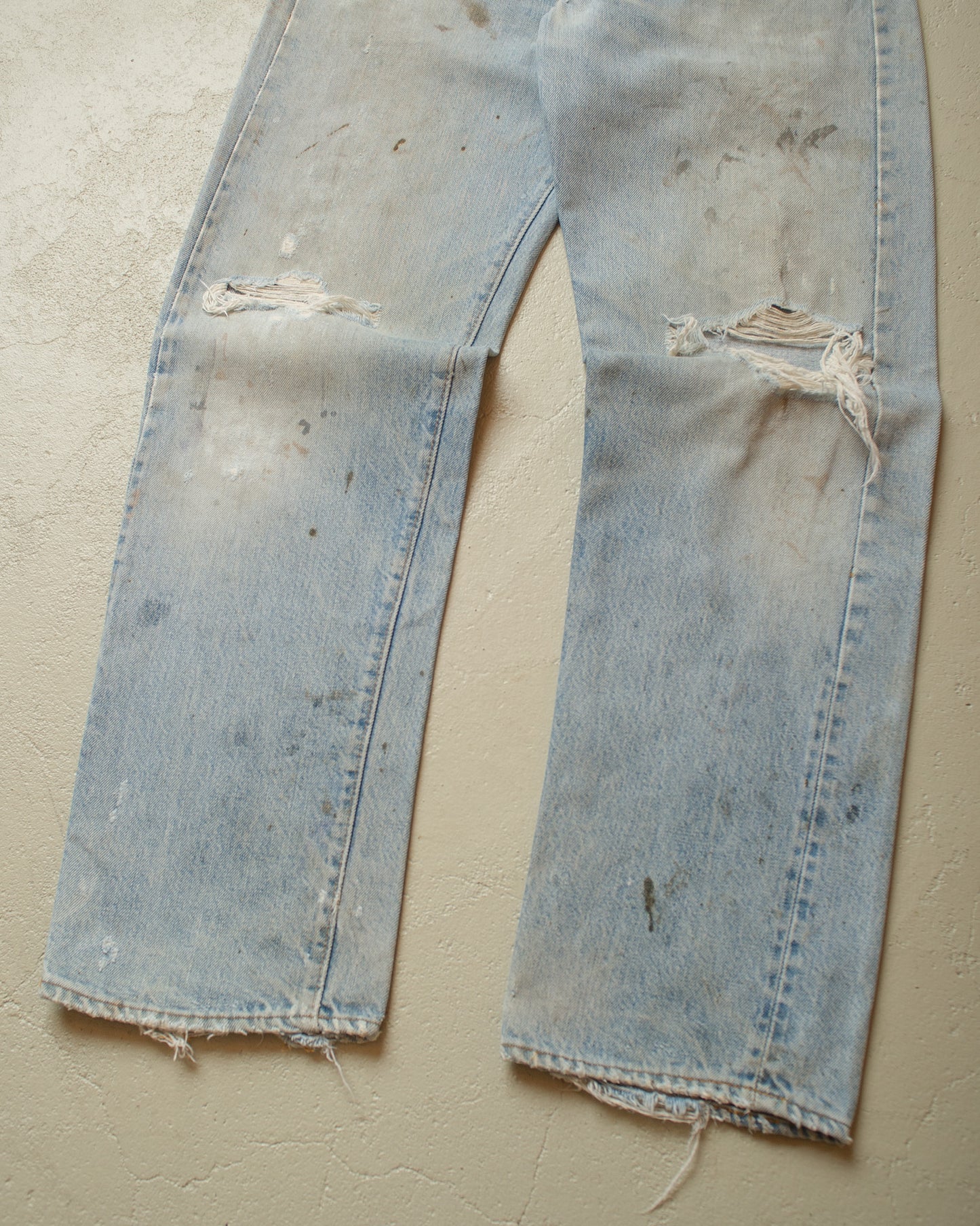 1980 Levi´s 501 Selvedge distressed Jeans blue - W31 L30