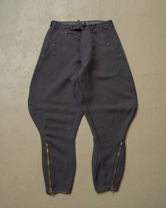 1940s German Wool Sports Breeches "Stiefelhose" grey - W26,5 L25,5