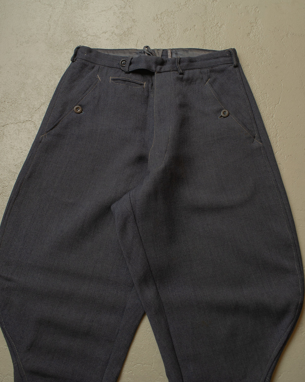 1940s German Wool Sports Breeches "Stiefelhose" grey - W26,5 L25,5