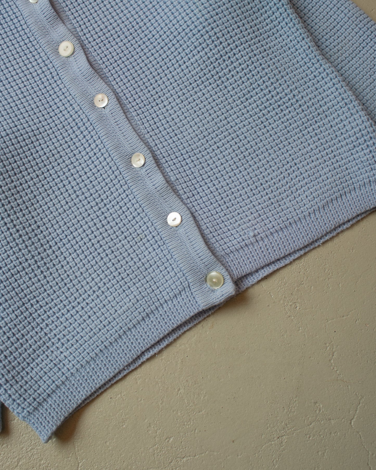 1950s/60s Womens "Waffle" Knit Jacket blue - M/L