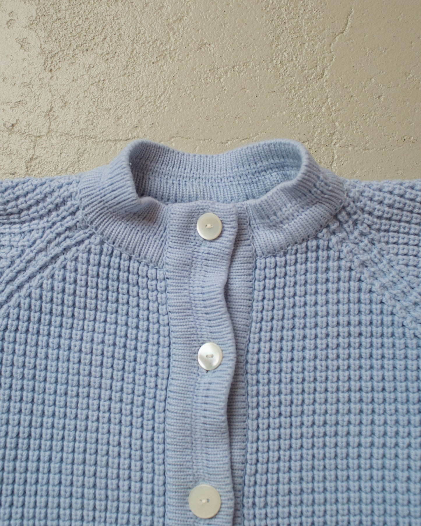 1950s/60s Womens "Waffle" Knit Jacket blue - M/L
