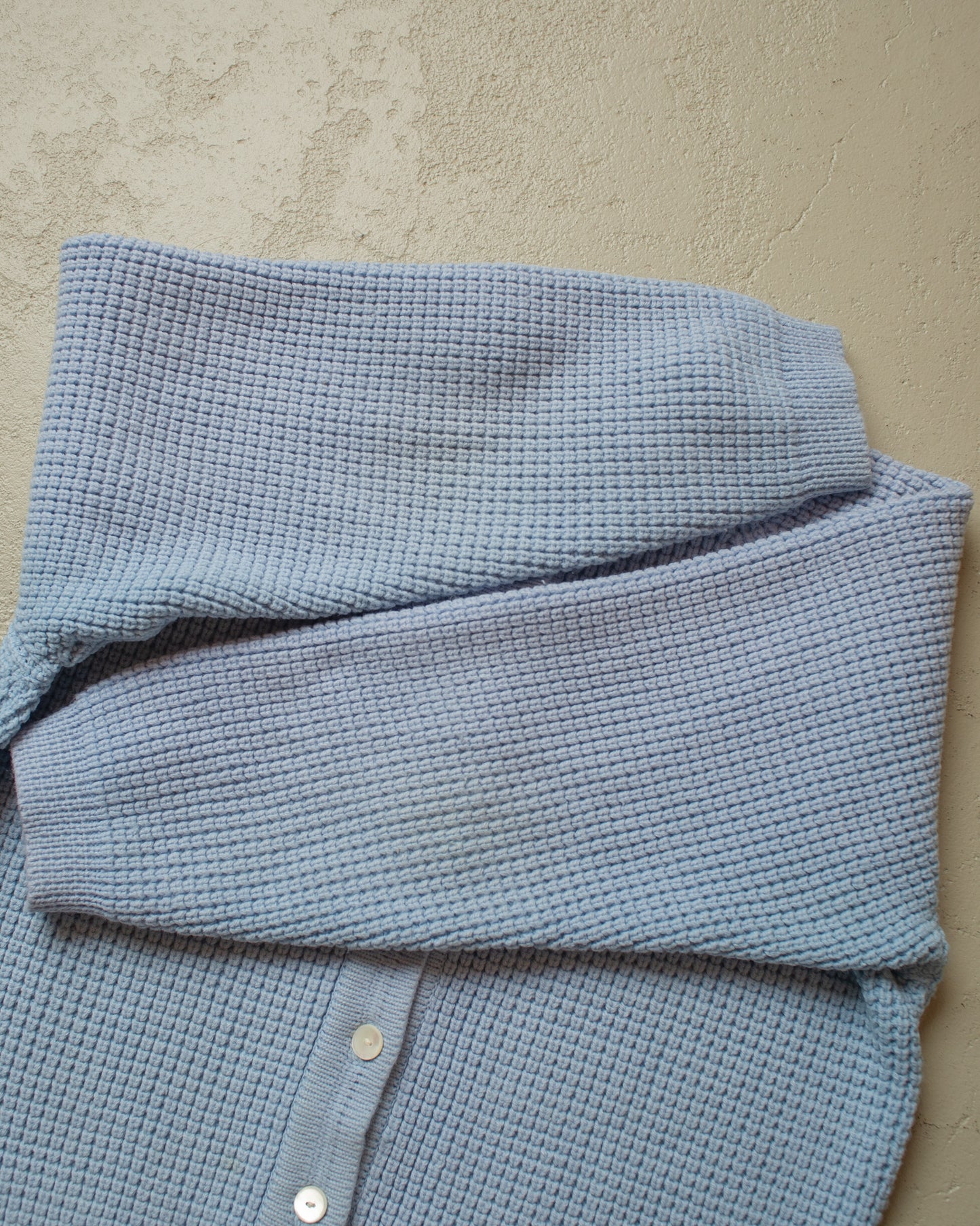 1950s/60s Womens "Waffle" Knit Jacket blue - M/L