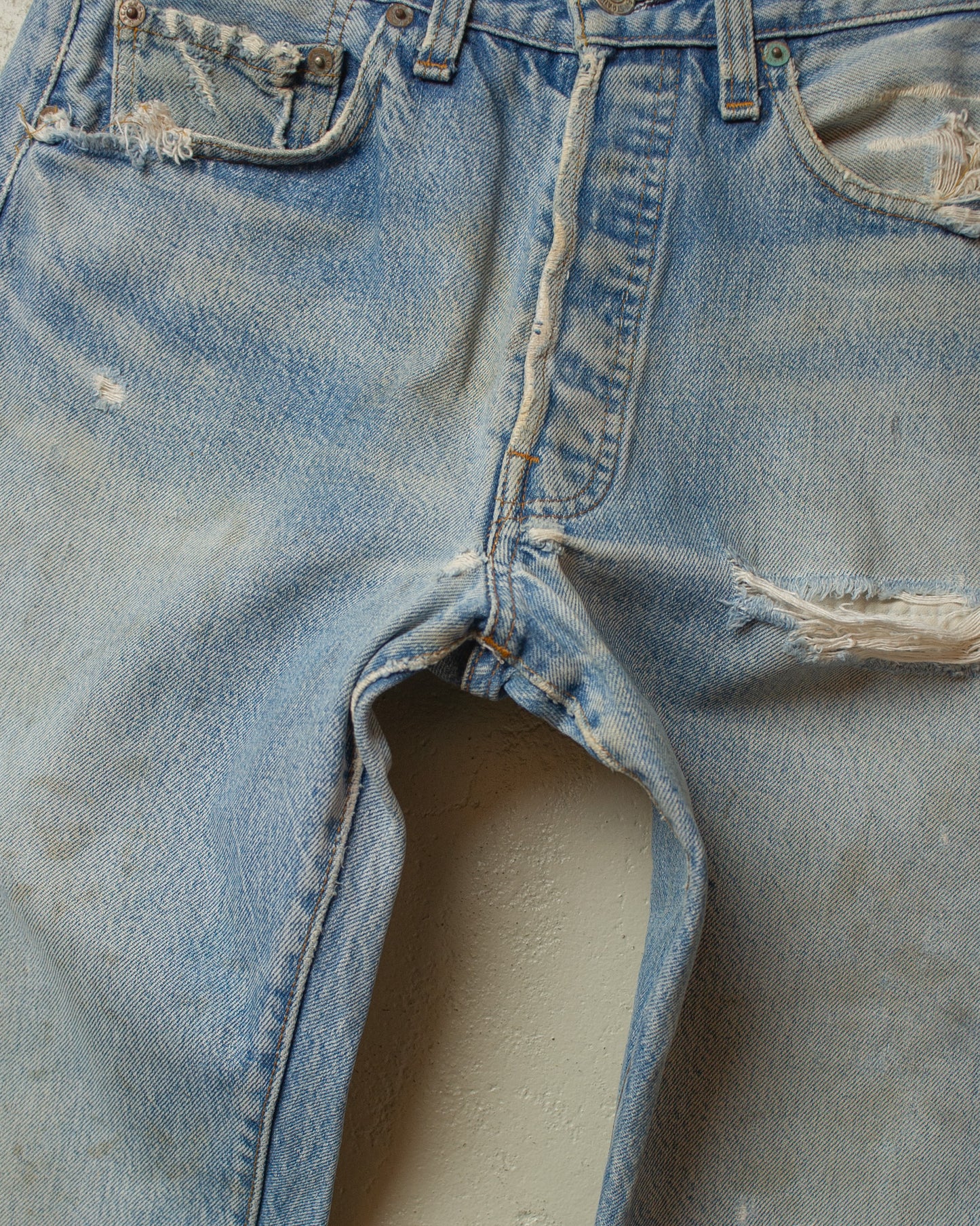 1980´s Levi´s 501 Selvedge distressed Jeans blue - W28 L33