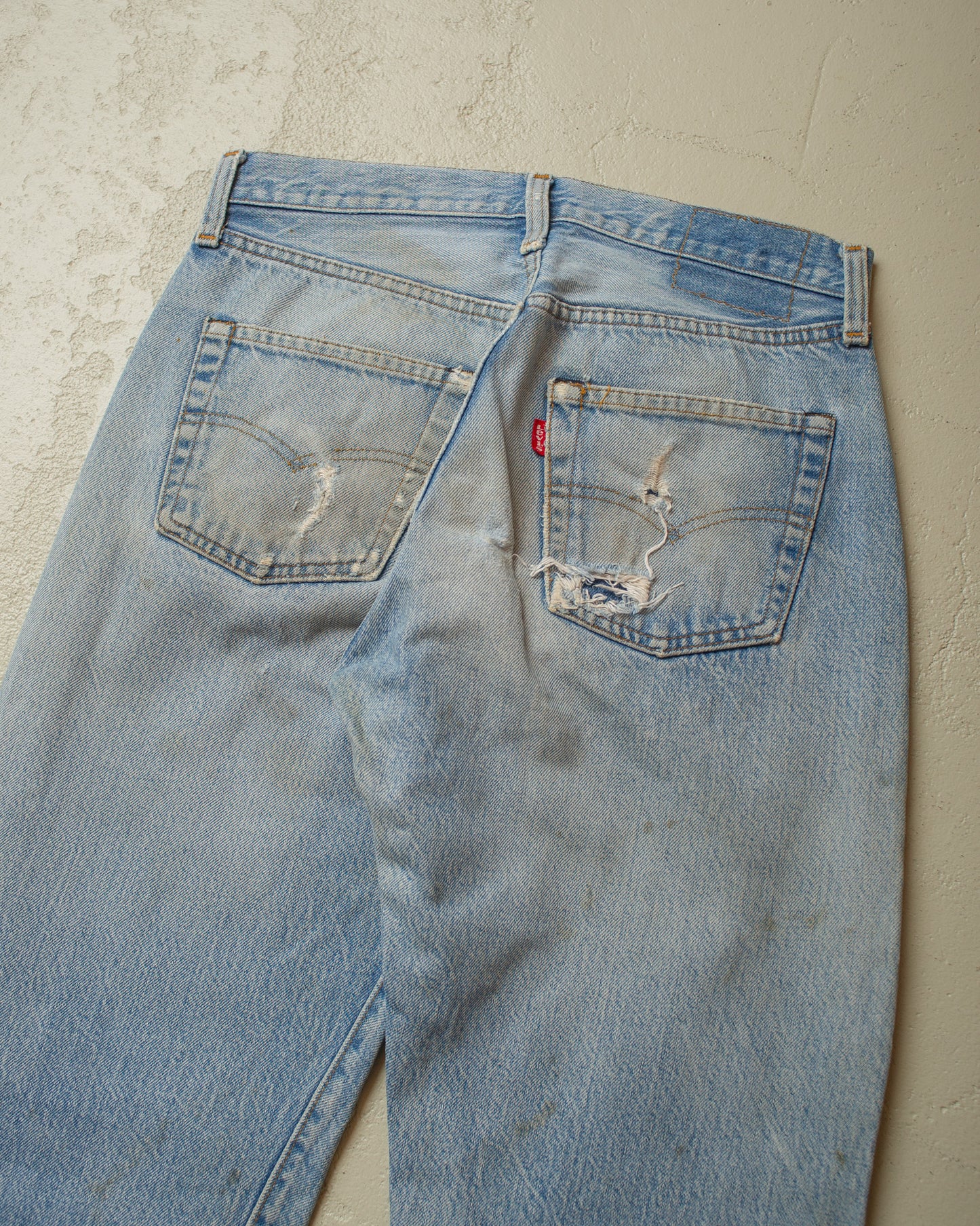 1980´s Levi´s 501 Selvedge distressed Jeans blue - W28 L33