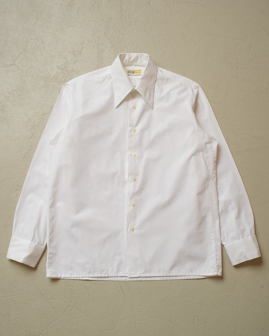 1960s Point Collar Dress Shirt white - M/L