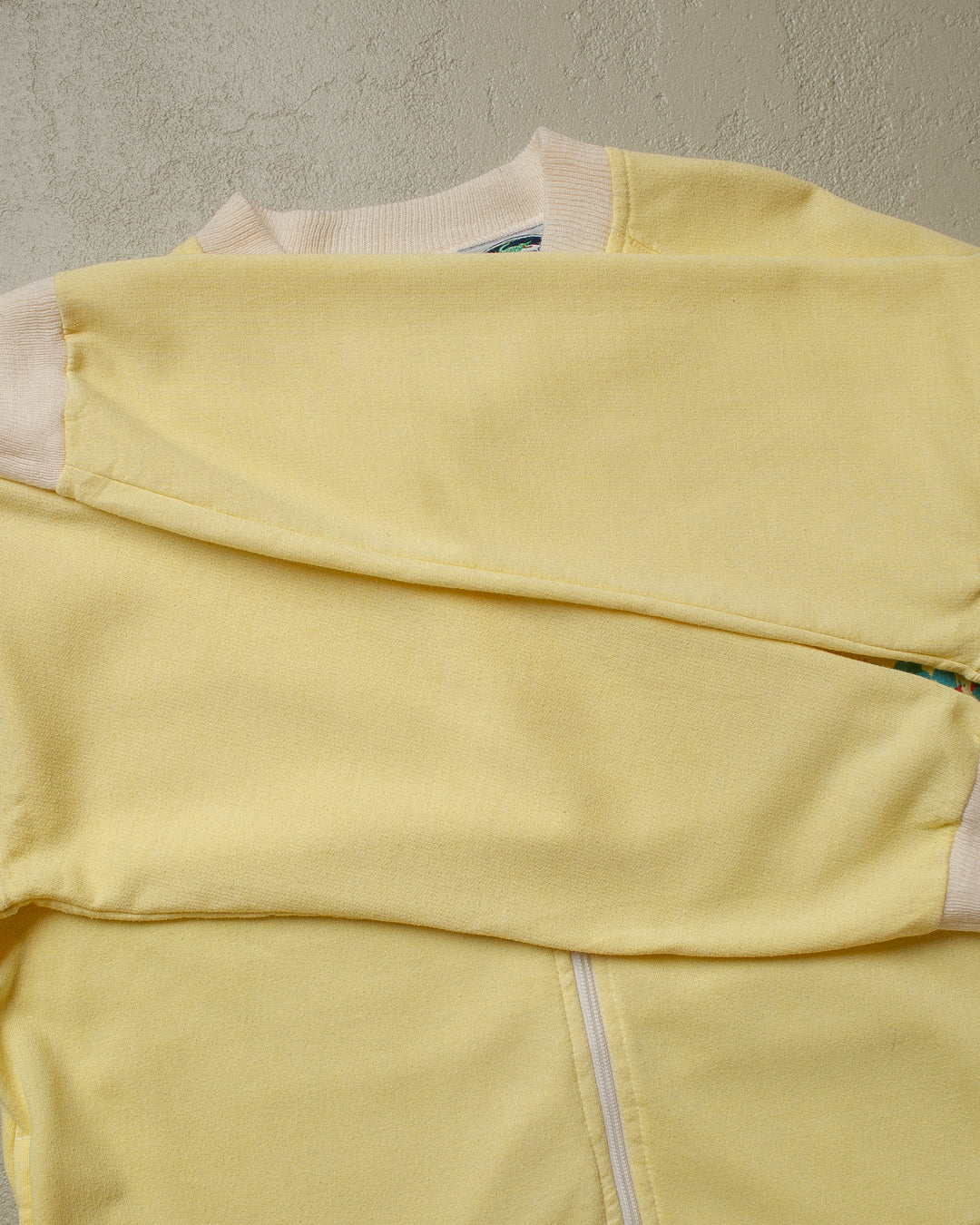 Womens 80s IZOD Lacoste Bicycle Zip Sweatshirt yellow - L