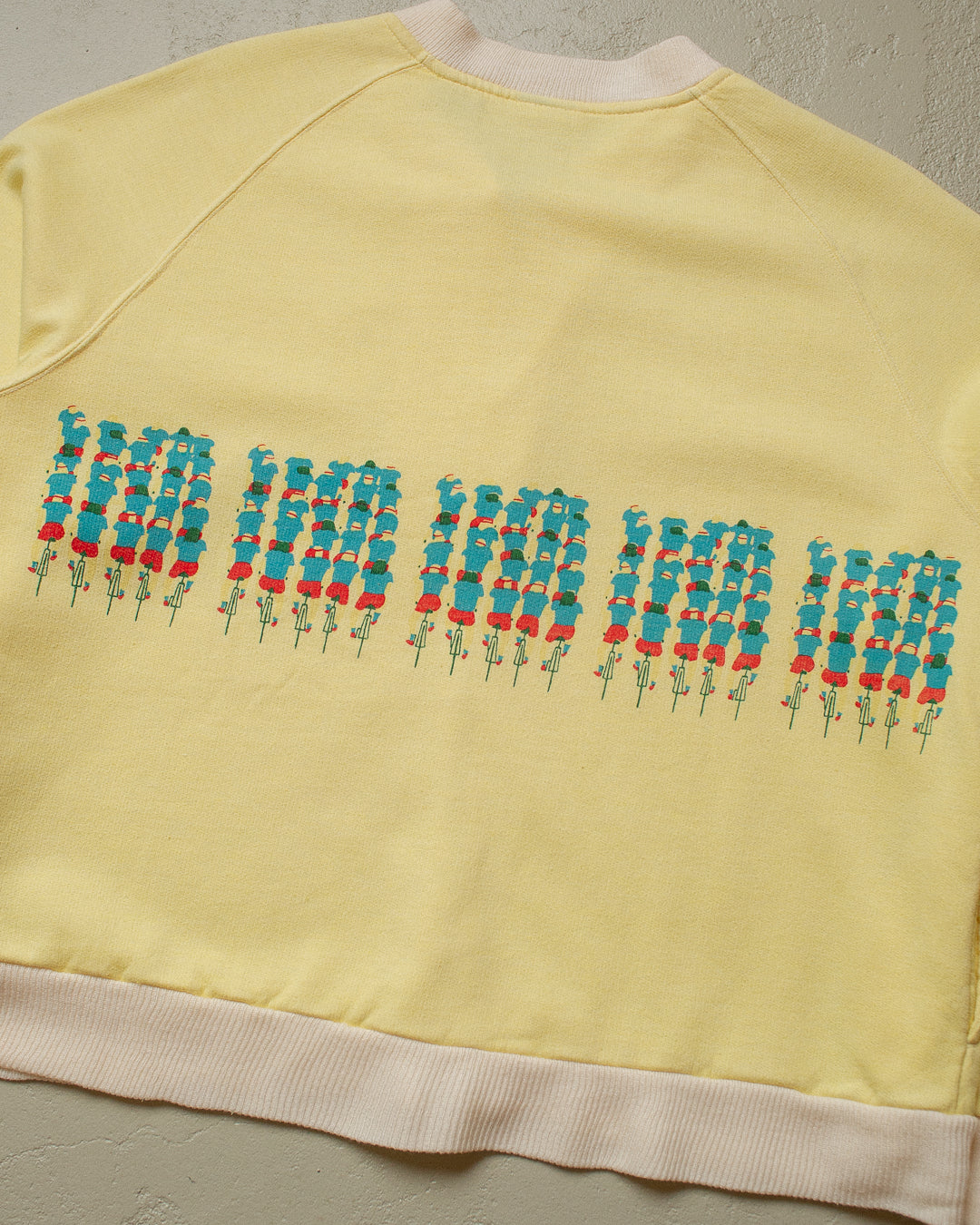 Womens 80s IZOD Lacoste Bicycle Zip Sweatshirt yellow - L