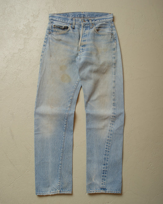 1980s Levi´s 501 Selvedge stained Jeans blue - W29 L30