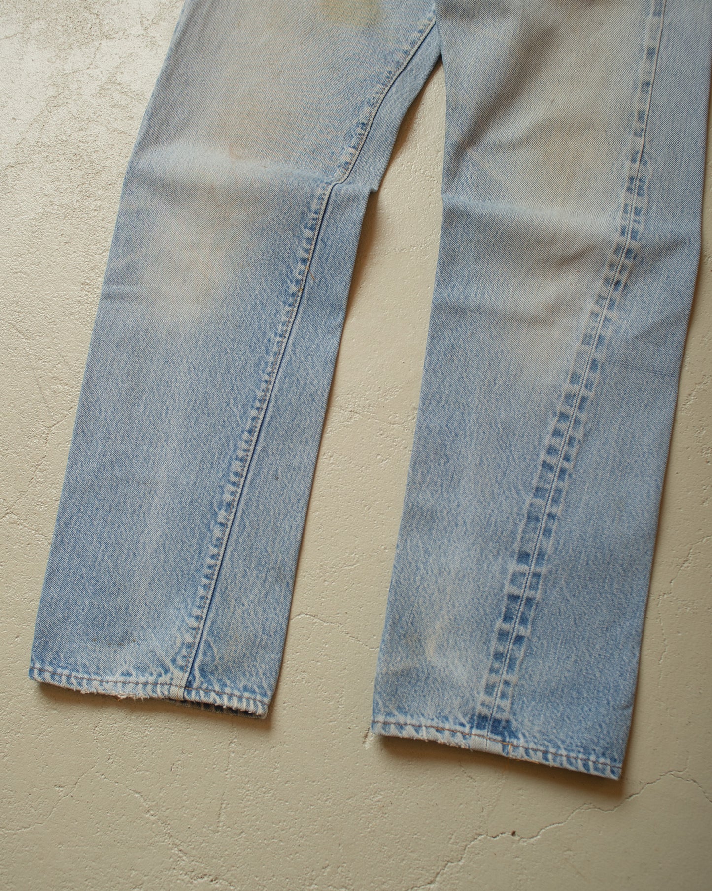 1980s Levi´s 501 Selvedge stained Jeans blue - W29 L30