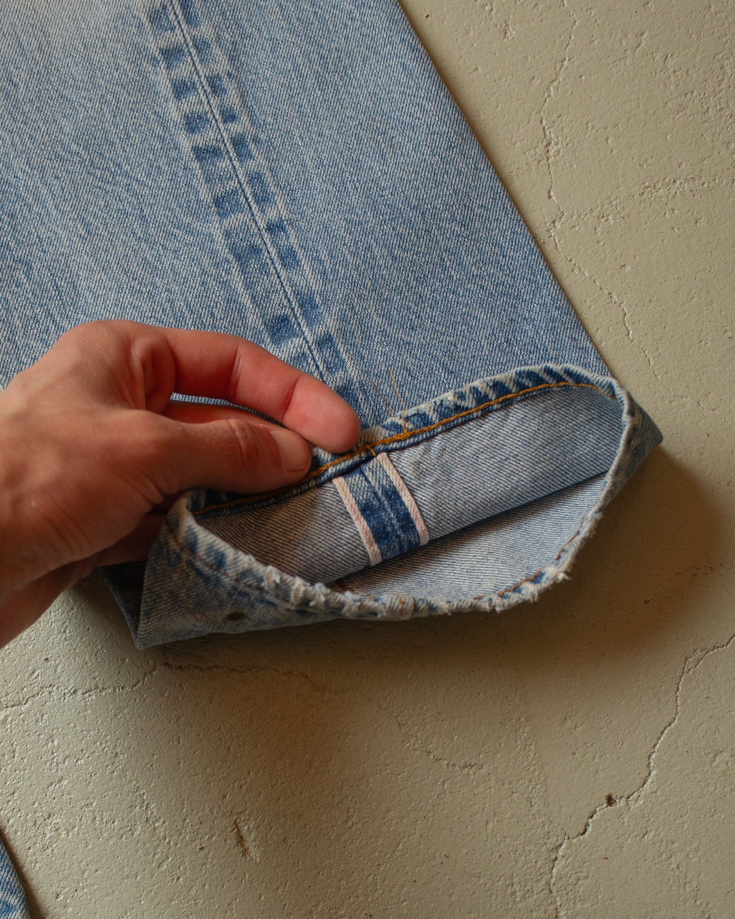 1980s Levi´s 501 Selvedge stained Jeans blue - W29 L30