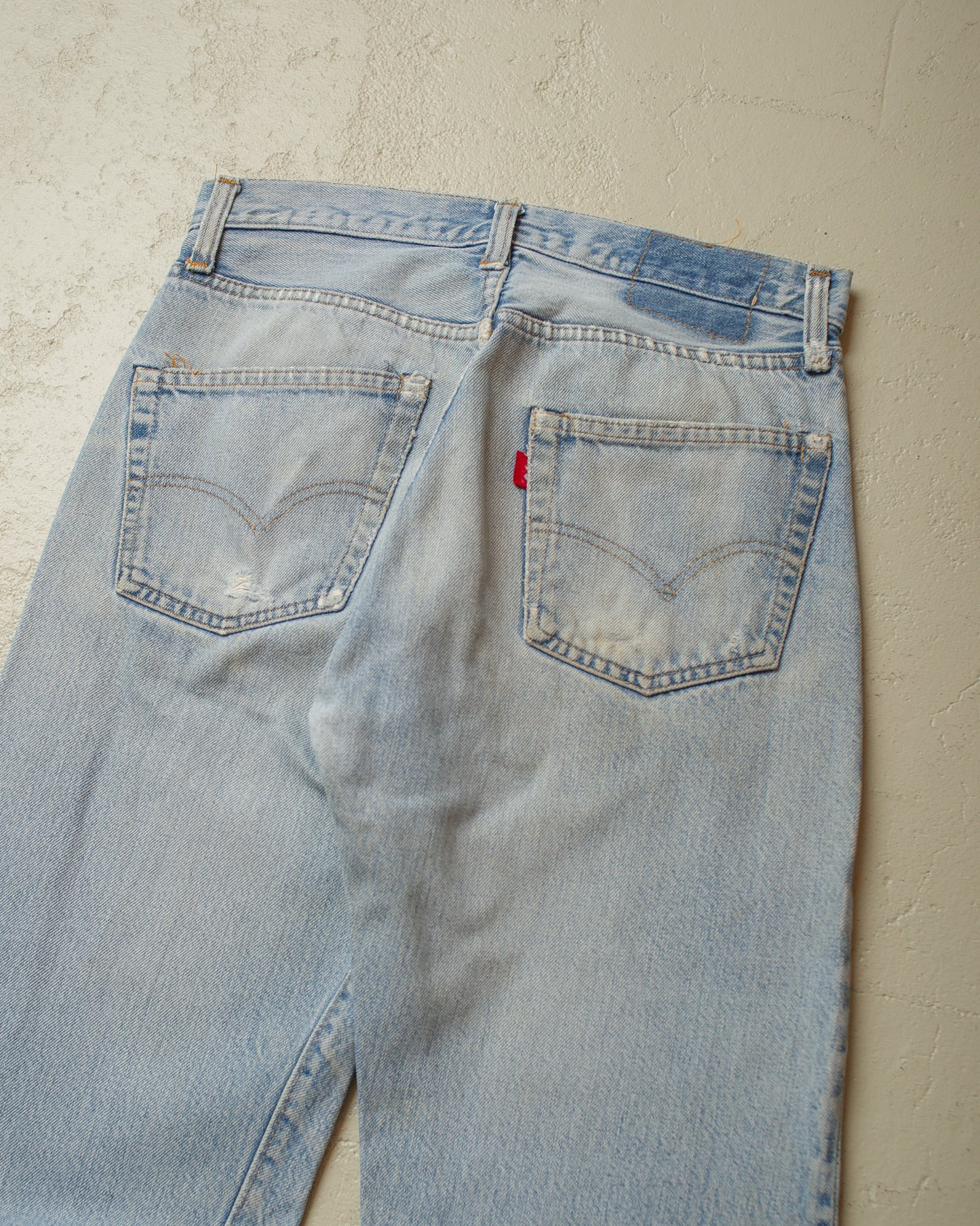 1980s Levi´s 501 Selvedge stained Jeans blue - W29 L30