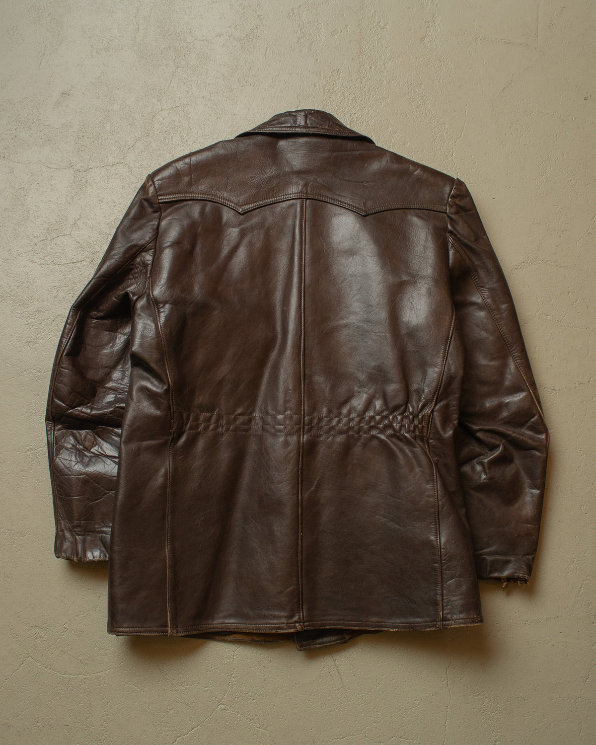 1950s Haelson Leather Biker Jacket brown - M/L