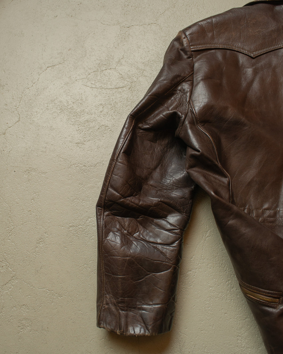 1950s Haelson Leather Biker Jacket brown - M/L