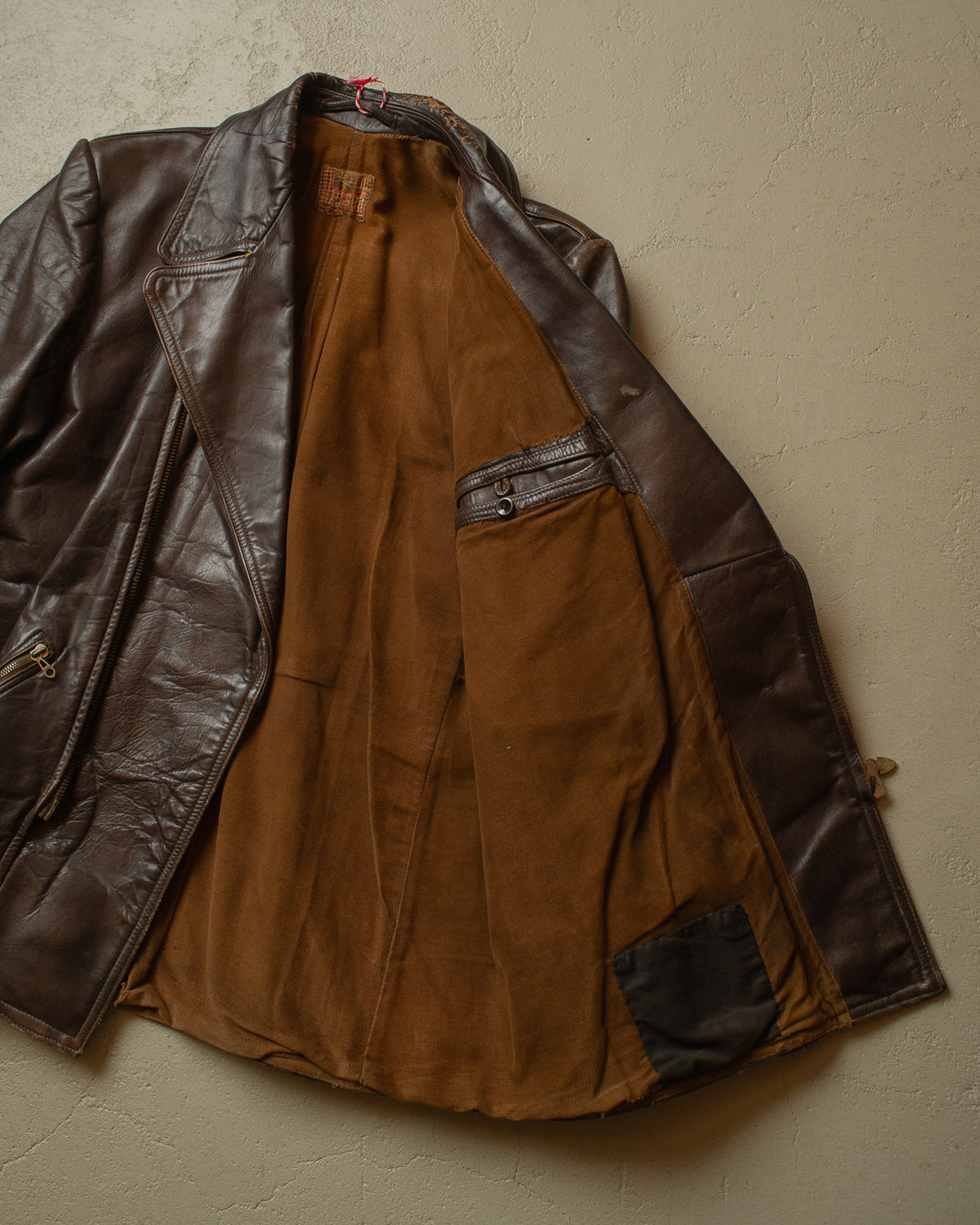 1950s Haelson Leather Biker Jacket brown - M/L