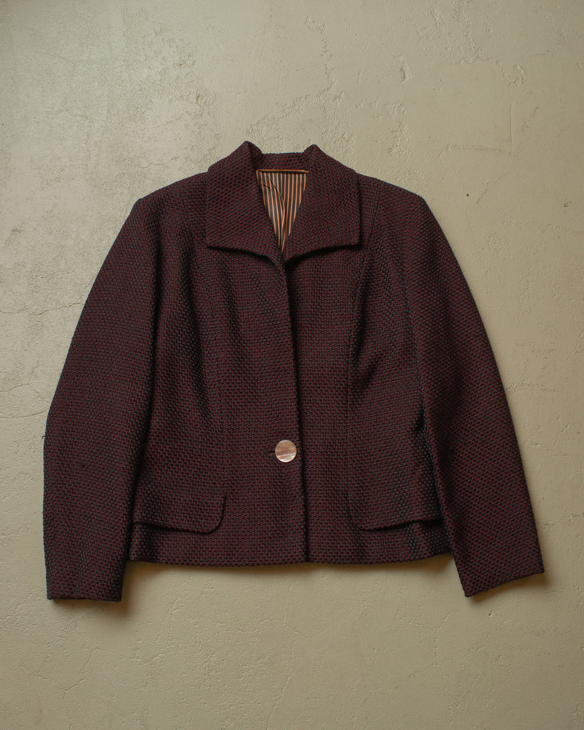 ca. 1950s German Womens Tailored Wool Suit burgundy - S/M