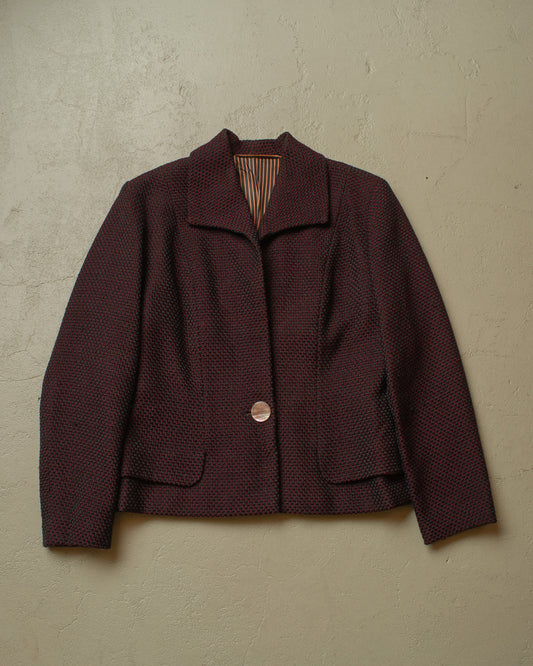 ca. 1950s German Womens Tailored Wool Suit burgundy - S/M