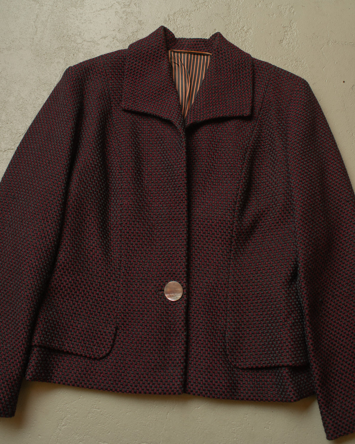 ca. 1950s German Womens Tailored Wool Suit burgundy - S/M