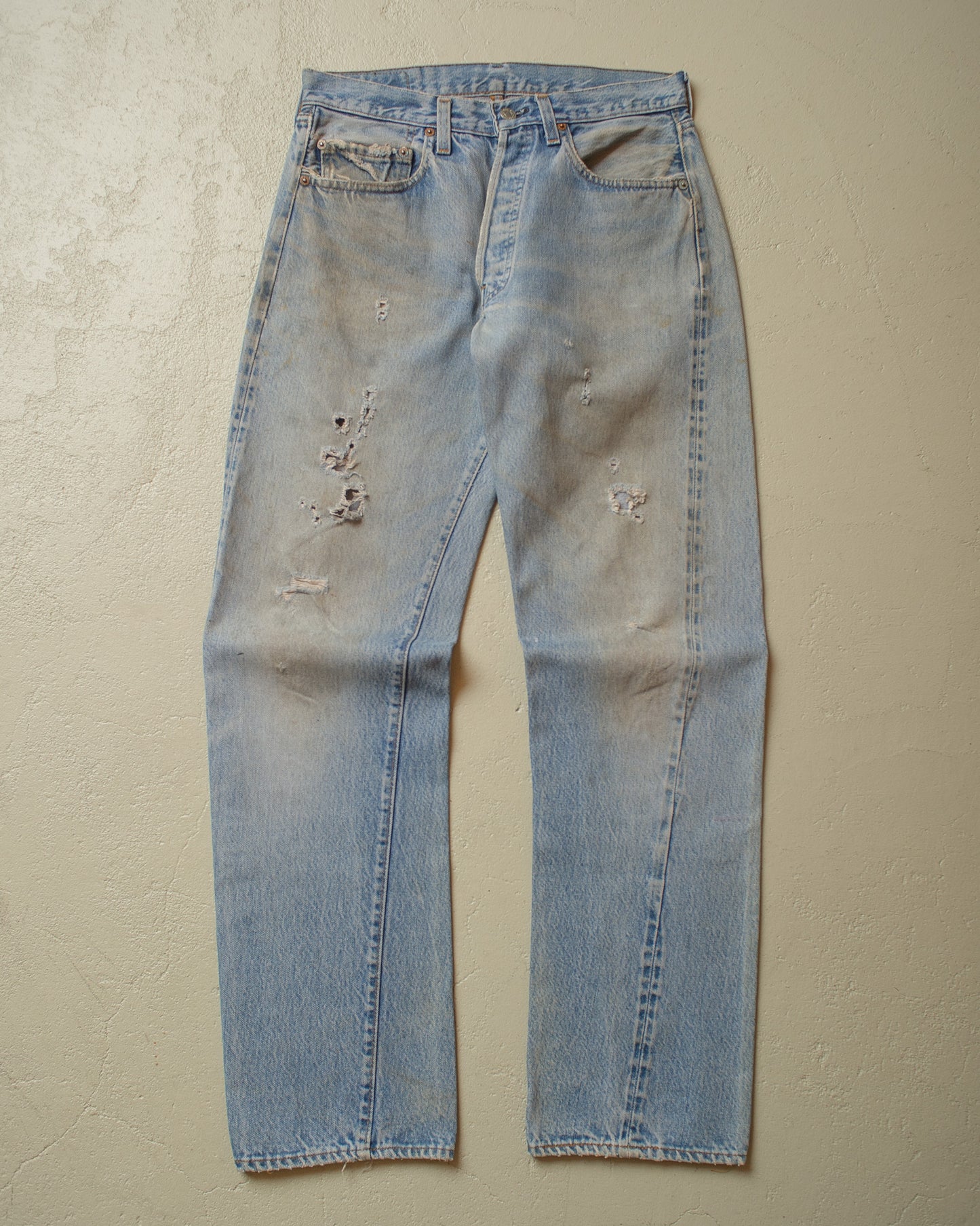 1982 Levi´s 501 Selvedge distressed Jeans blue - W30 L31
