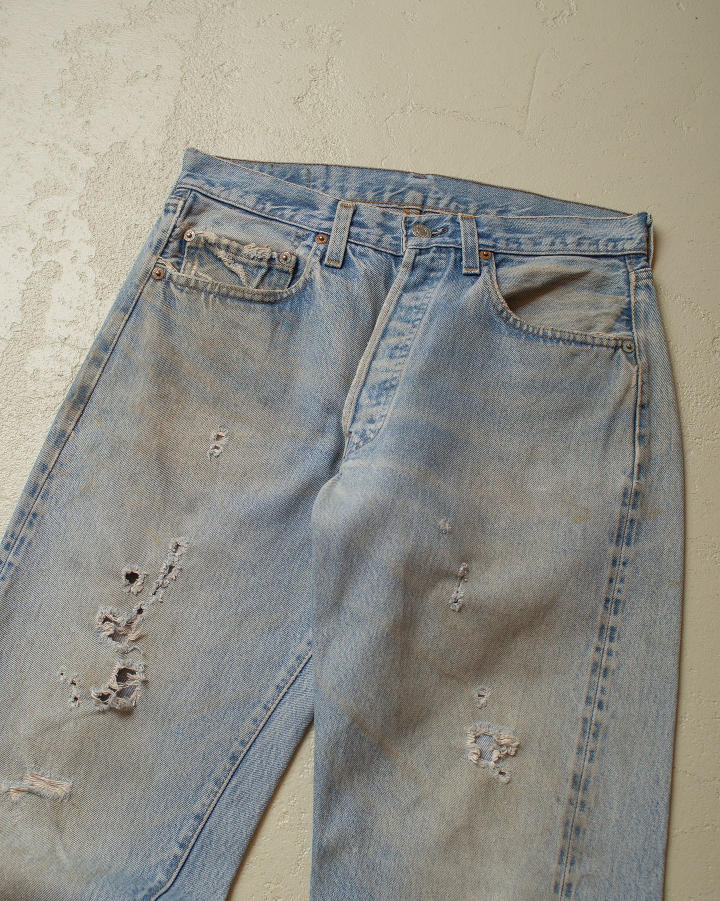 1982 Levi´s 501 Selvedge distressed Jeans blue - W30 L31