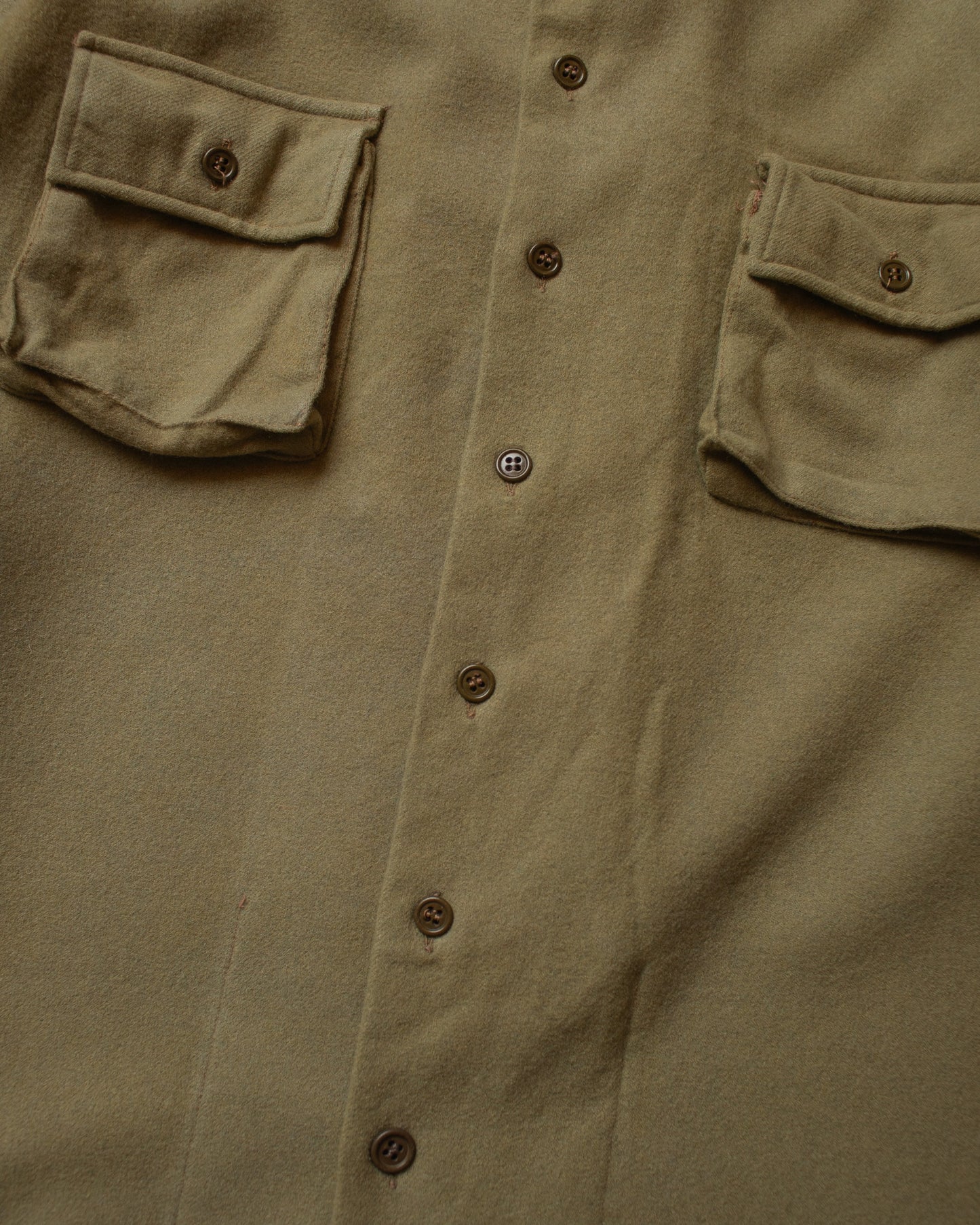1940s Womens US Army Wool Shirt (Gas Flaps) khaki - M/L