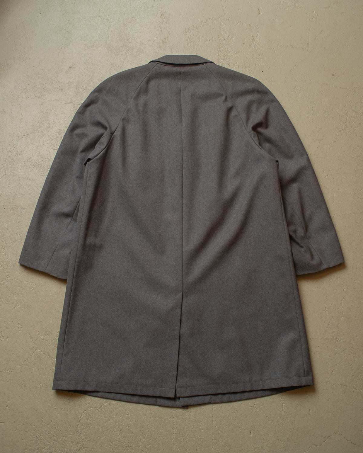 1960s German C&A Wool Gabardine Raglan Coat grey - M
