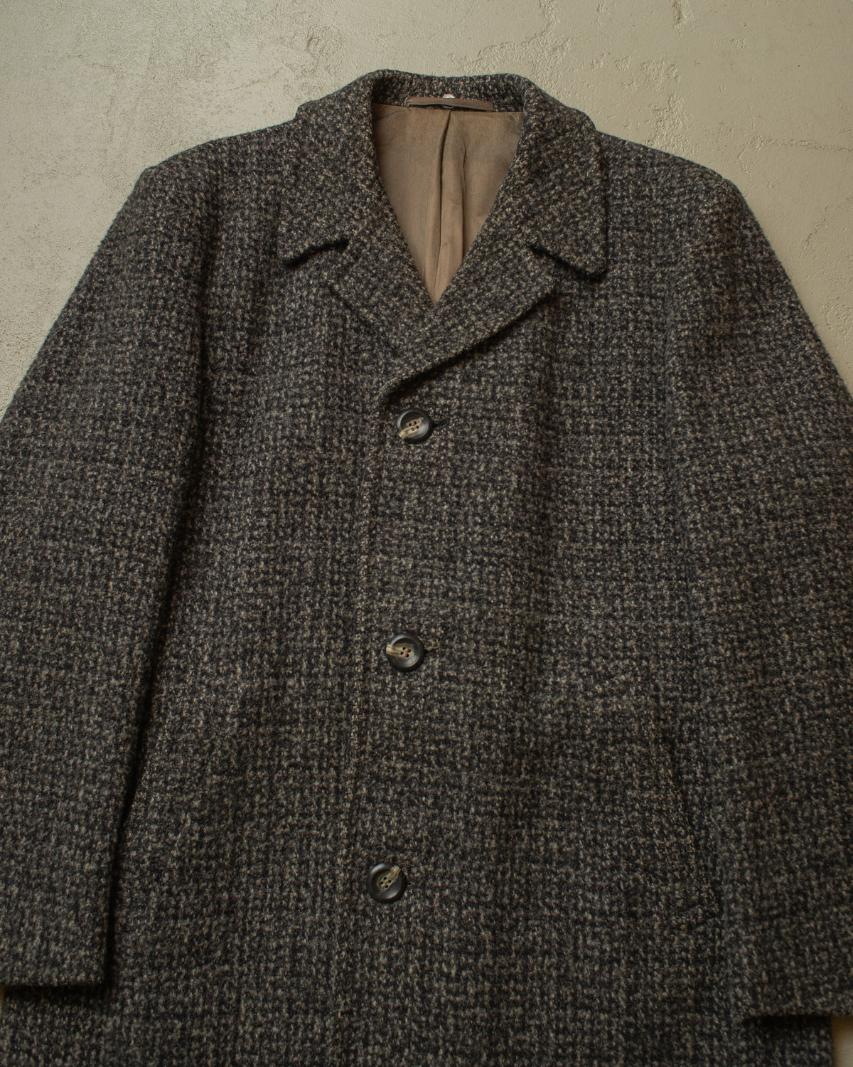 ca. 1950s/60s German Belted Wool Overcoat grey - M