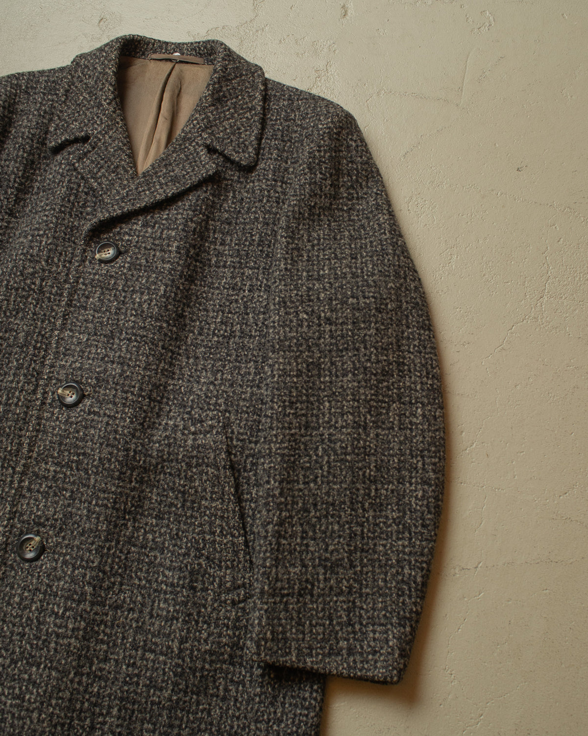 ca. 1950s/60s German Belted Wool Overcoat grey - M