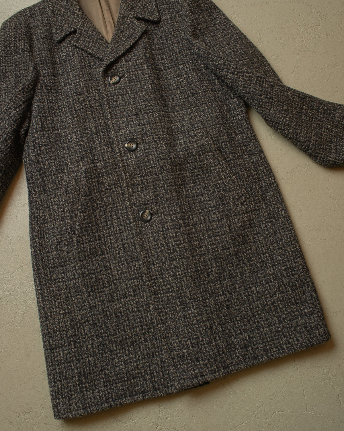 ca. 1950s/60s German Belted Wool Overcoat grey - M
