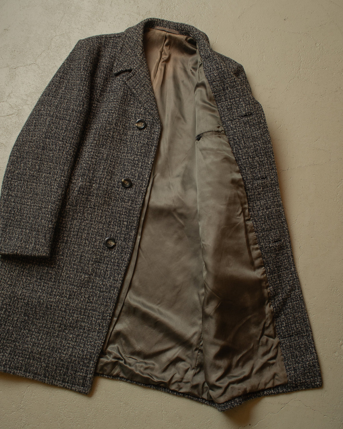 ca. 1950s/60s German Belted Wool Overcoat grey - M