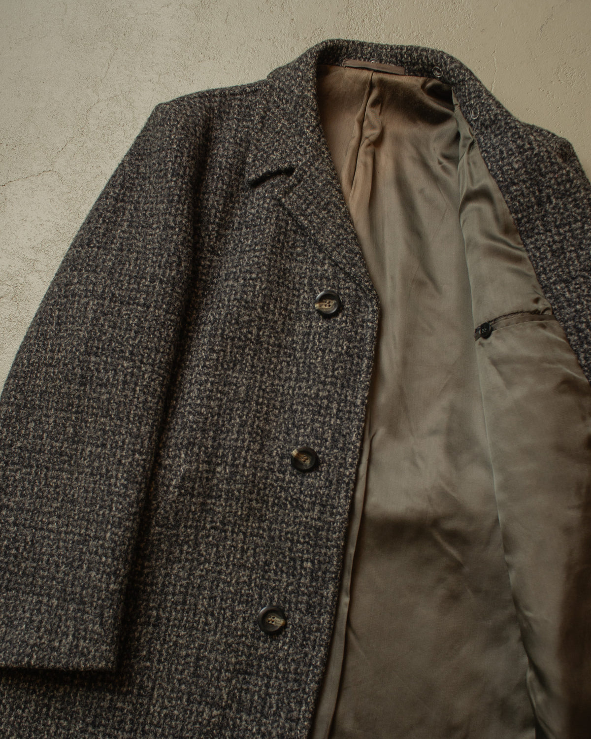 ca. 1950s/60s German Belted Wool Overcoat grey - M