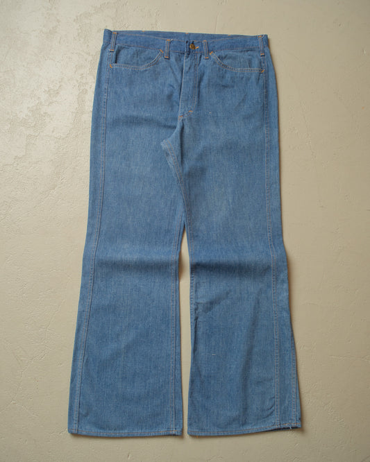 1970s Lee Set Flared Cotton Pants blue - W38 L33