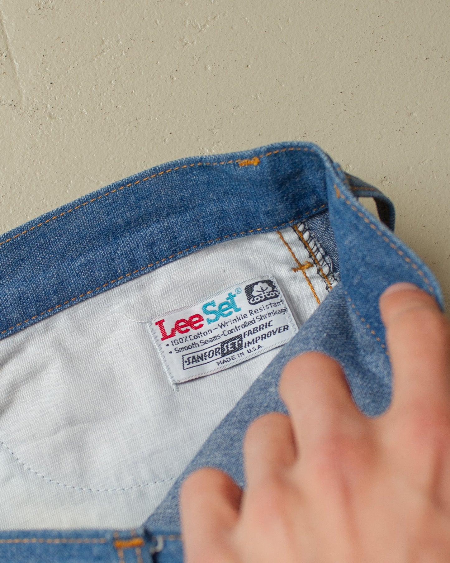 1970s Lee Set Flared Cotton Pants blue - W38 L33
