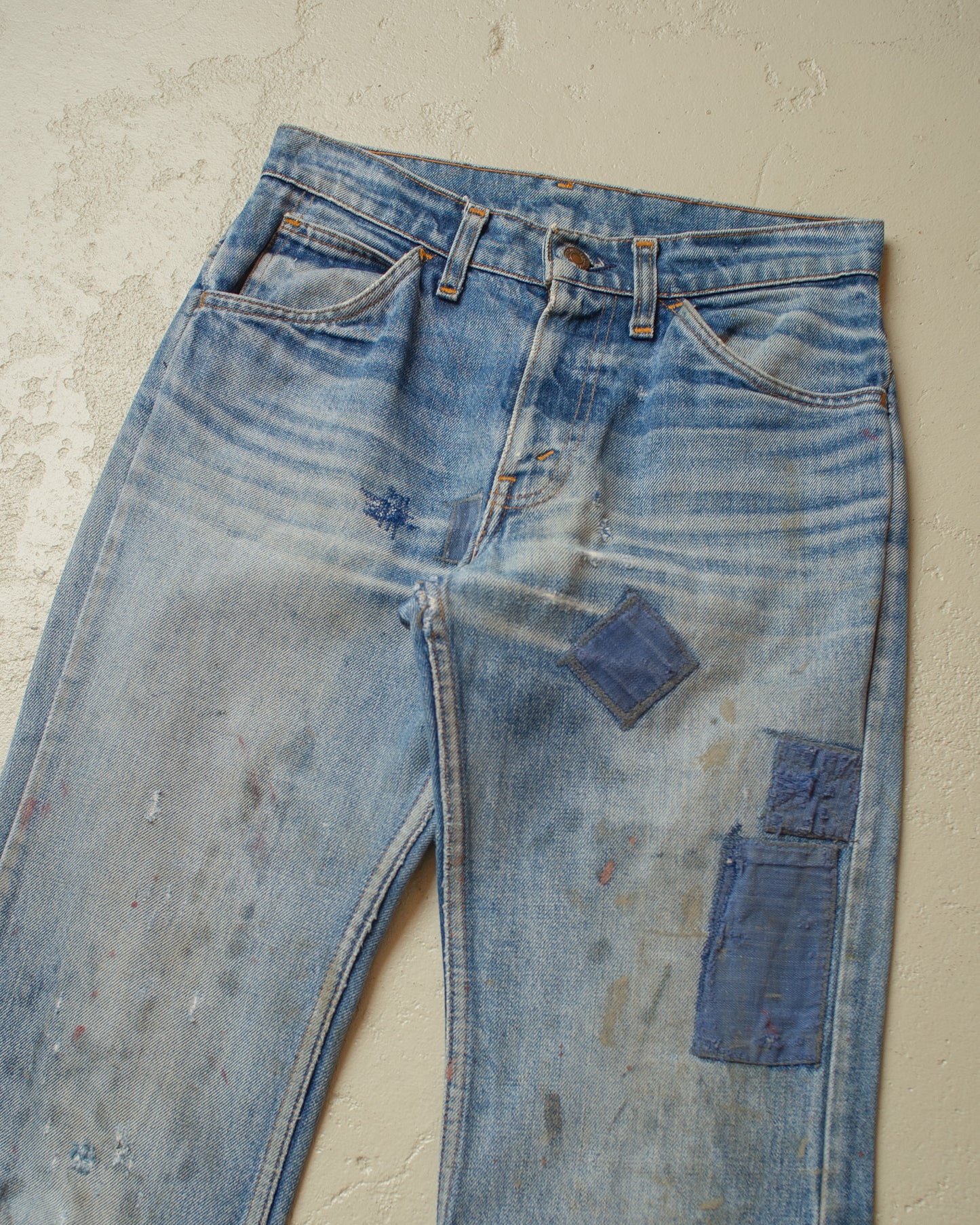 1980s Levi´s repaired Orange Tab Flared Jeans blue - W28 L33