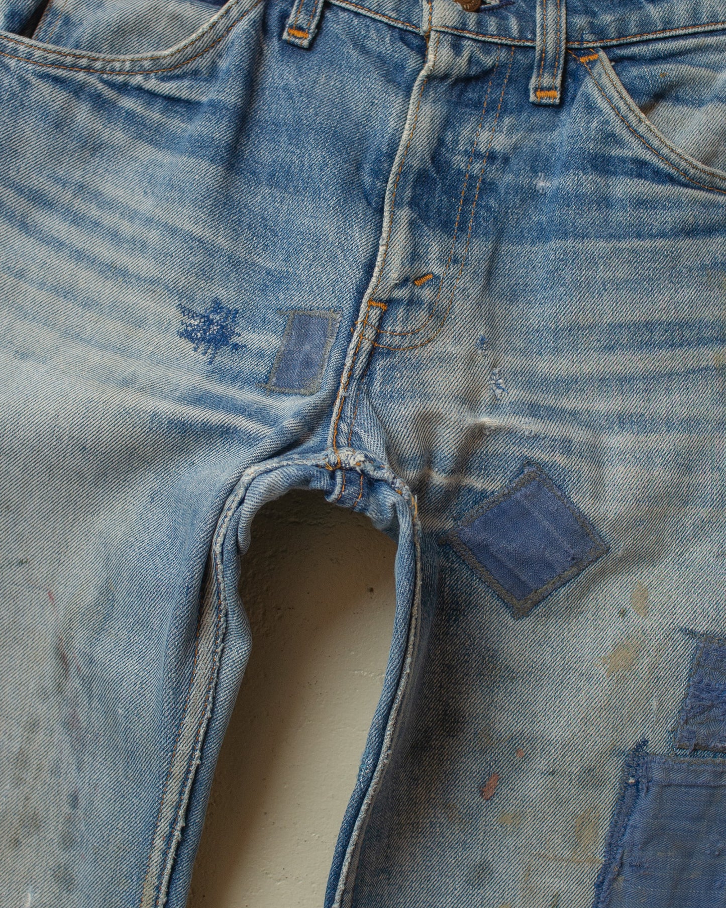 1980s Levi´s repaired Orange Tab Flared Jeans blue - W28 L33