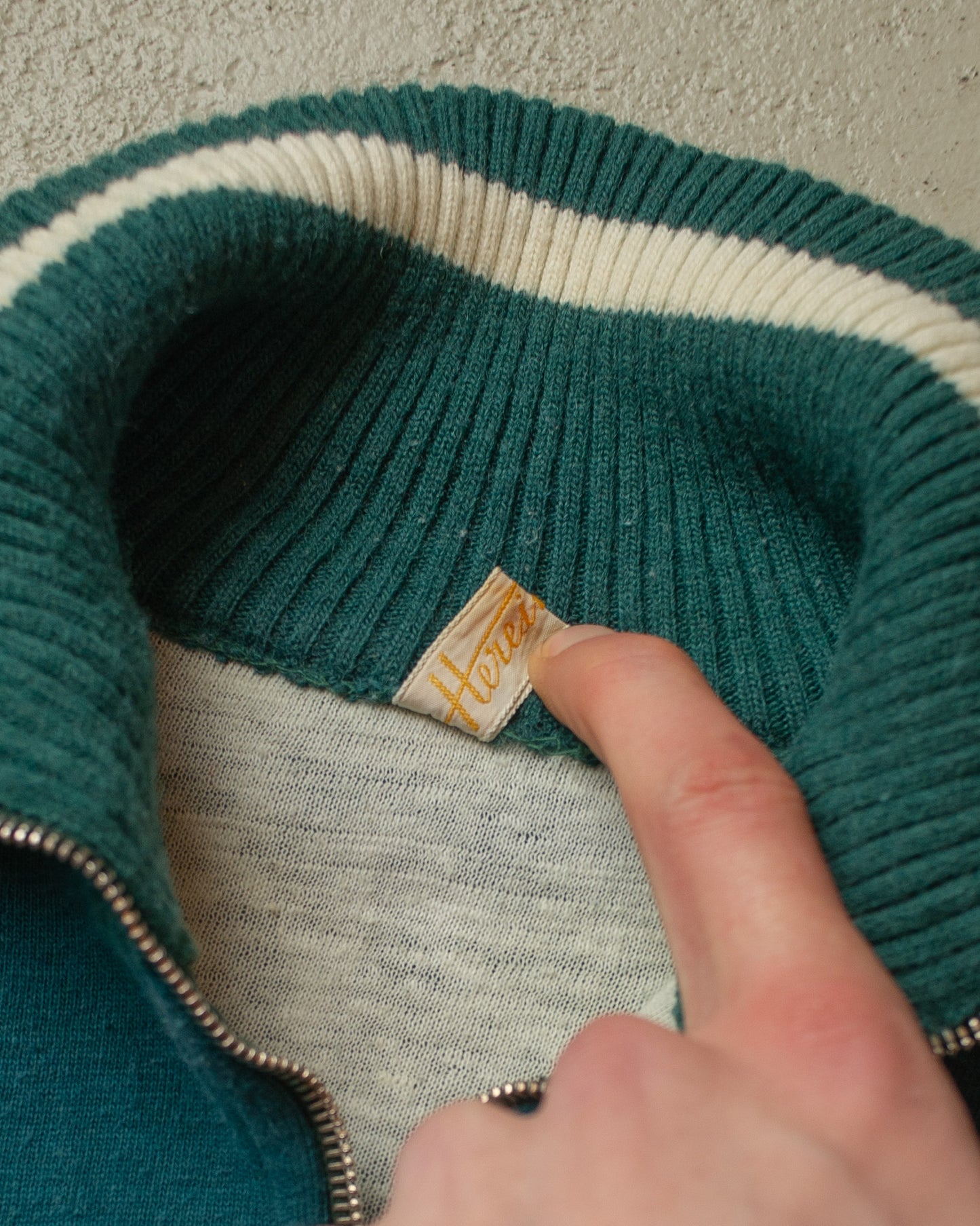 1950s German Two Tone lined Zip Sweatshirt Set - S