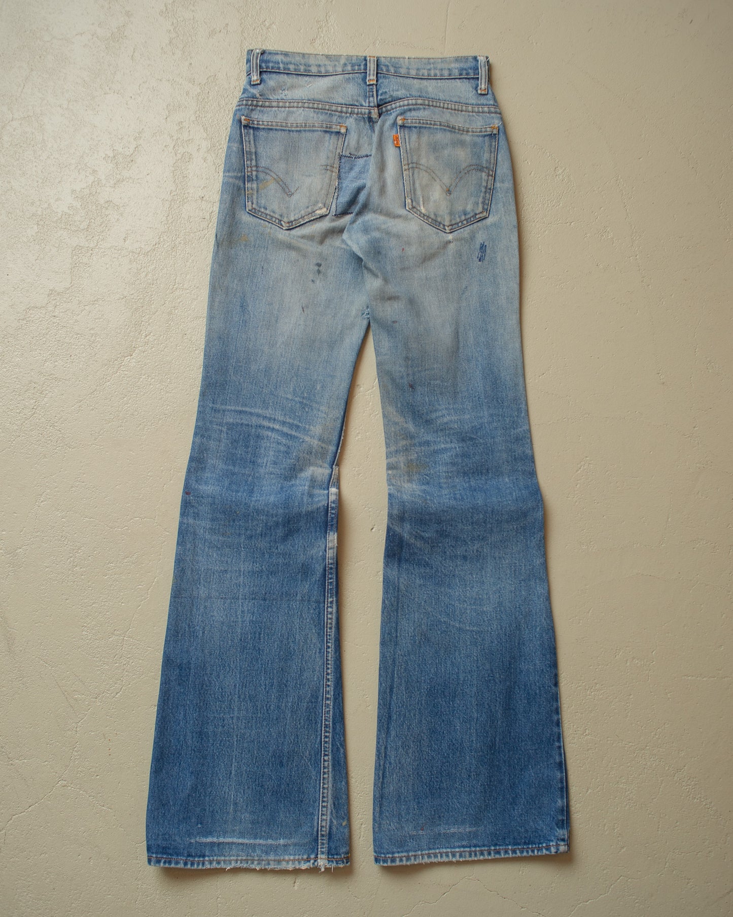 1980s Levi´s repaired Orange Tab Flared Jeans blue - W28 L33
