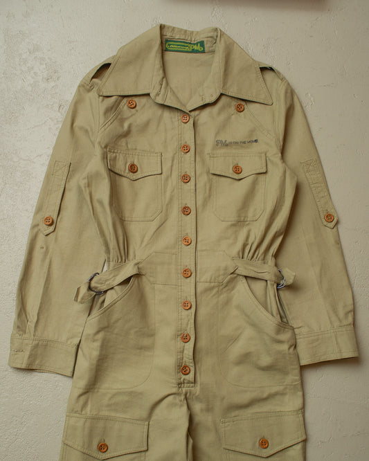 1960s/70s Moving Company Bellbottom Work Coverall green - S/M (long)