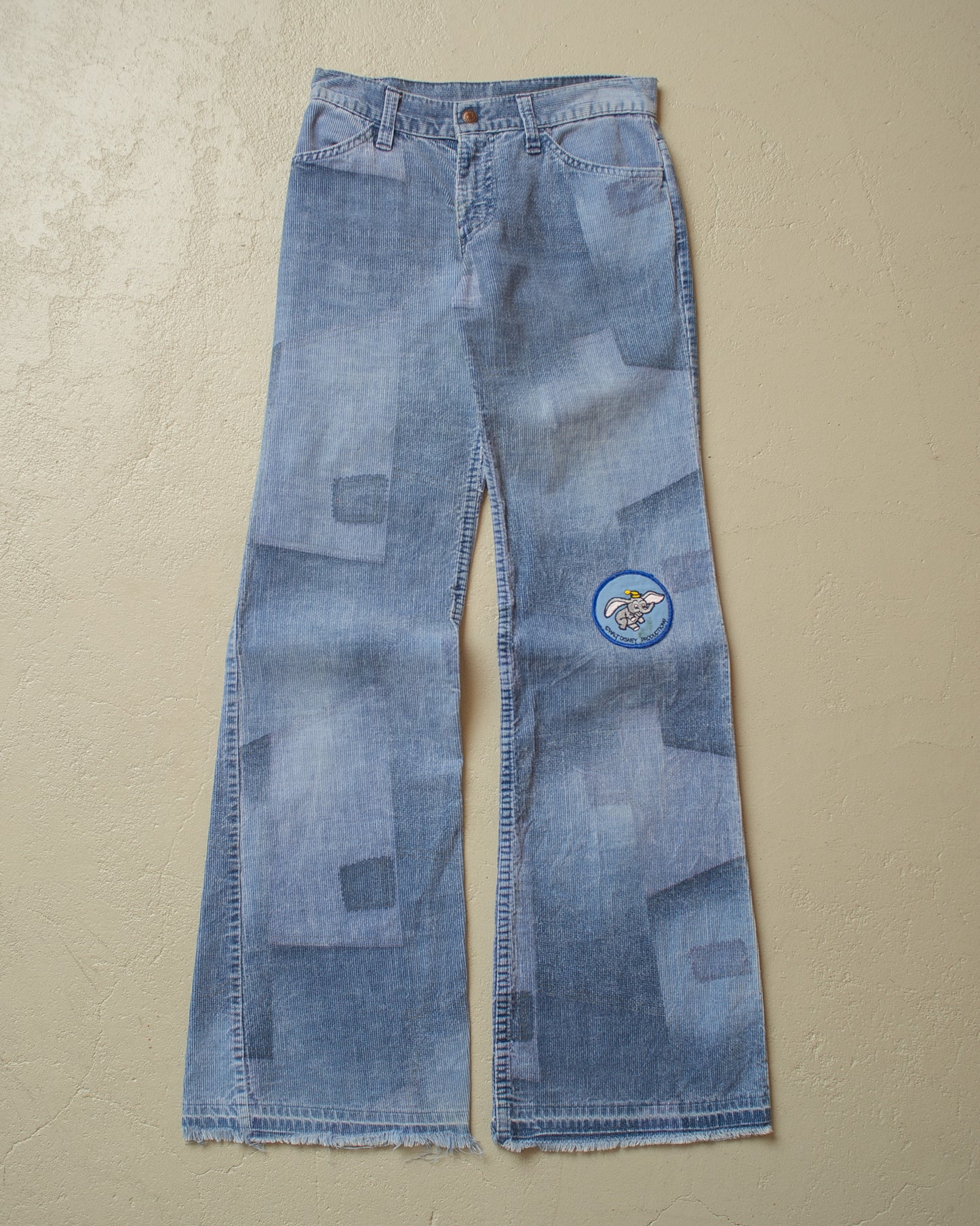 1970s Levi´s crazy faded Corduroy Flared Pants blue - W26 L30