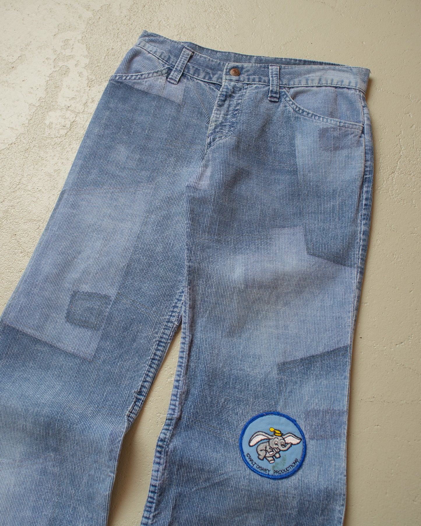 1970s Levi´s crazy faded Corduroy Flared Pants blue - W26 L30