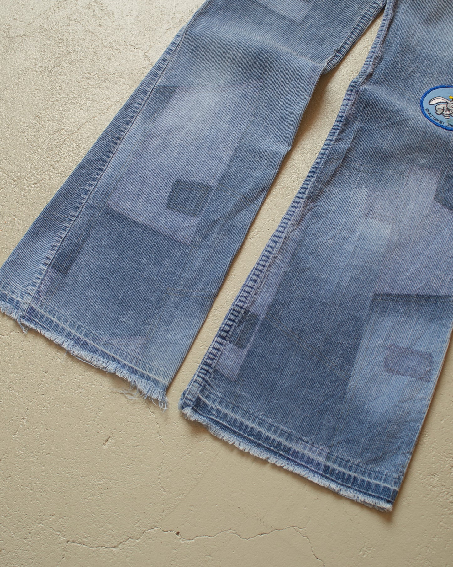 1970s Levi´s crazy faded Corduroy Flared Pants blue - W26 L30