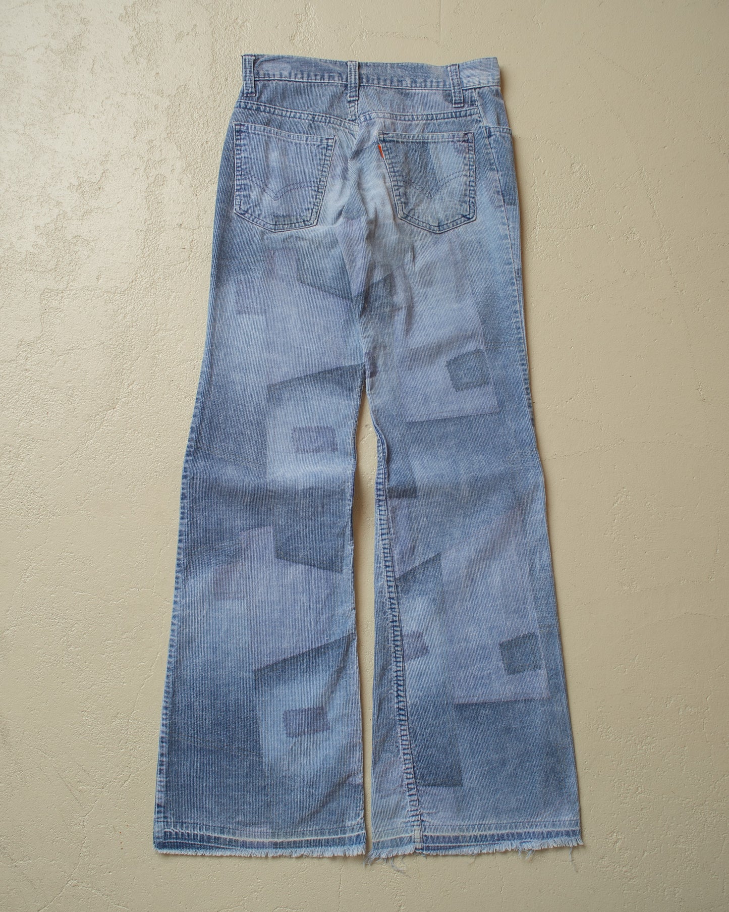 1970s Levi´s crazy faded Corduroy Flared Pants blue - W26 L30
