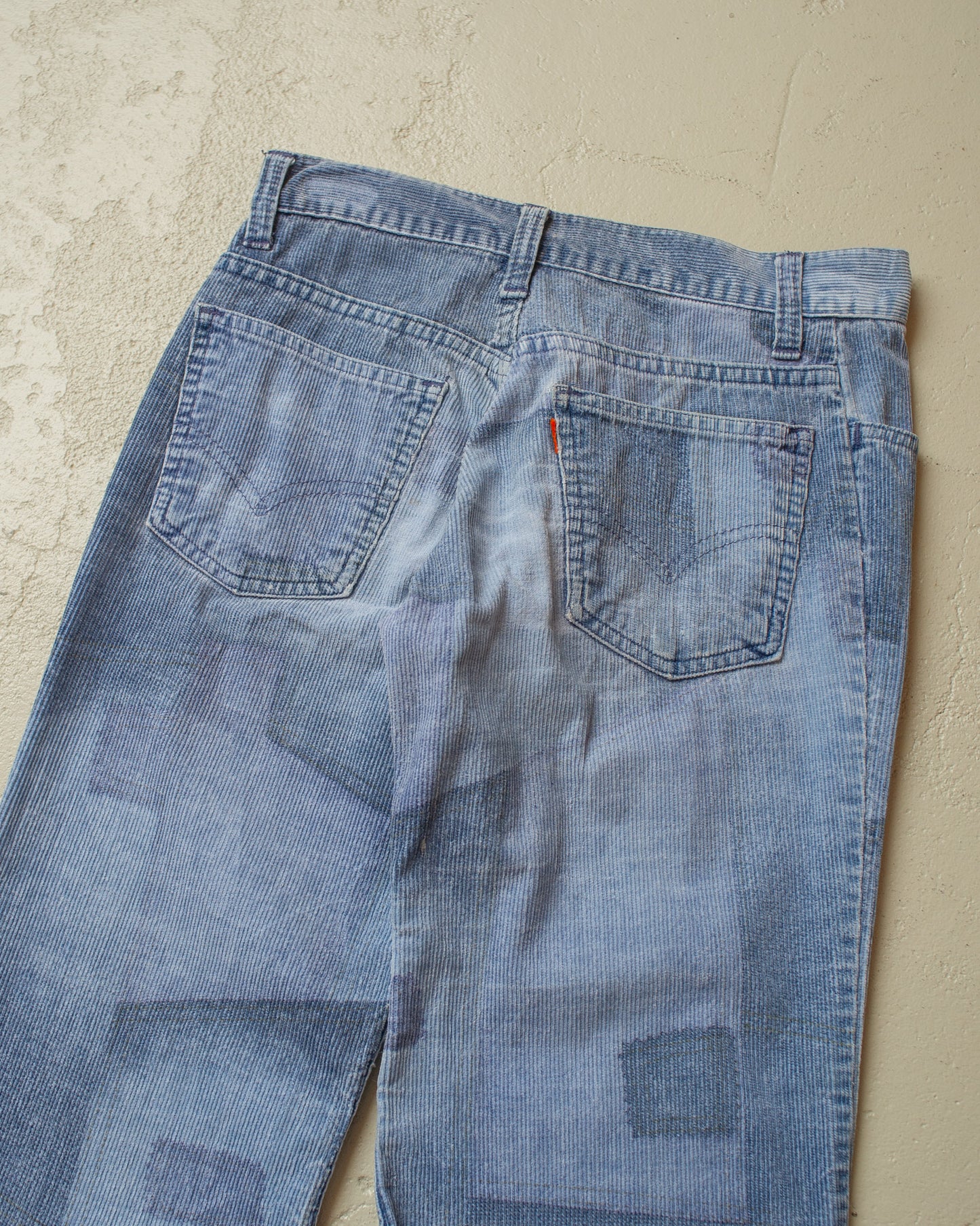 1970s Levi´s crazy faded Corduroy Flared Pants blue - W26 L30