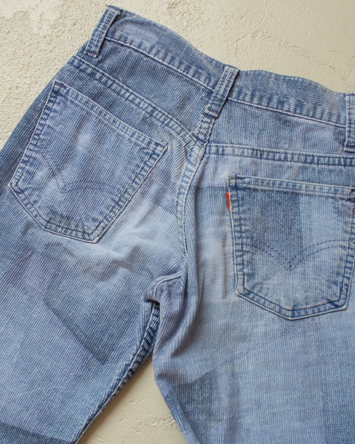 1970s Levi´s crazy faded Corduroy Flared Pants blue - W26 L30