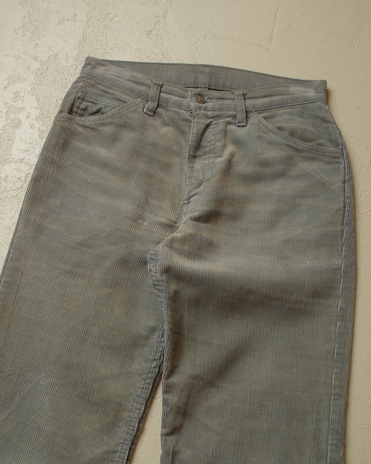 1970s Levi´s Flared Corduroy Mud Wash Pants grey - W29 L31