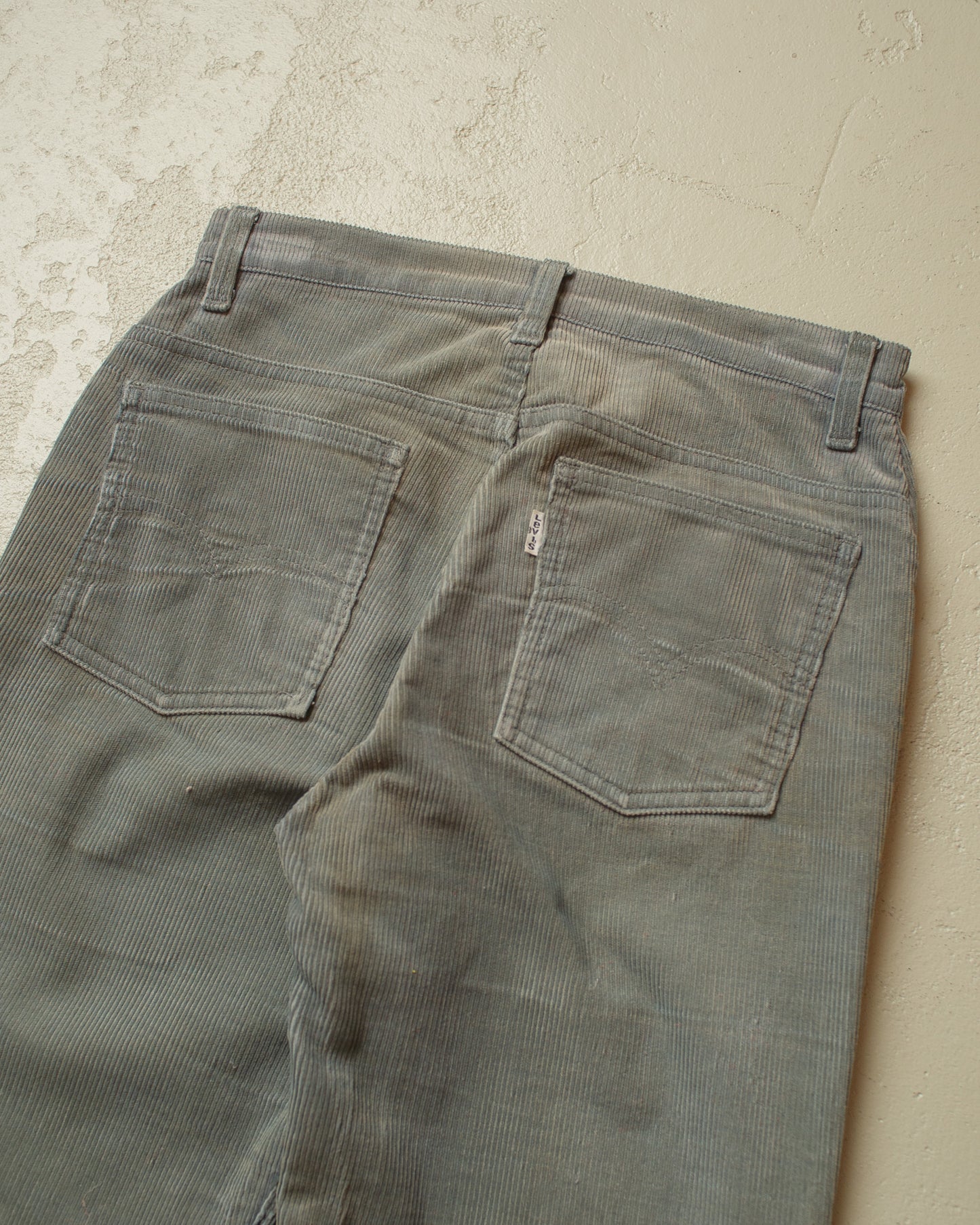 1970s Levi´s Flared Corduroy Mud Wash Pants grey - W29 L31