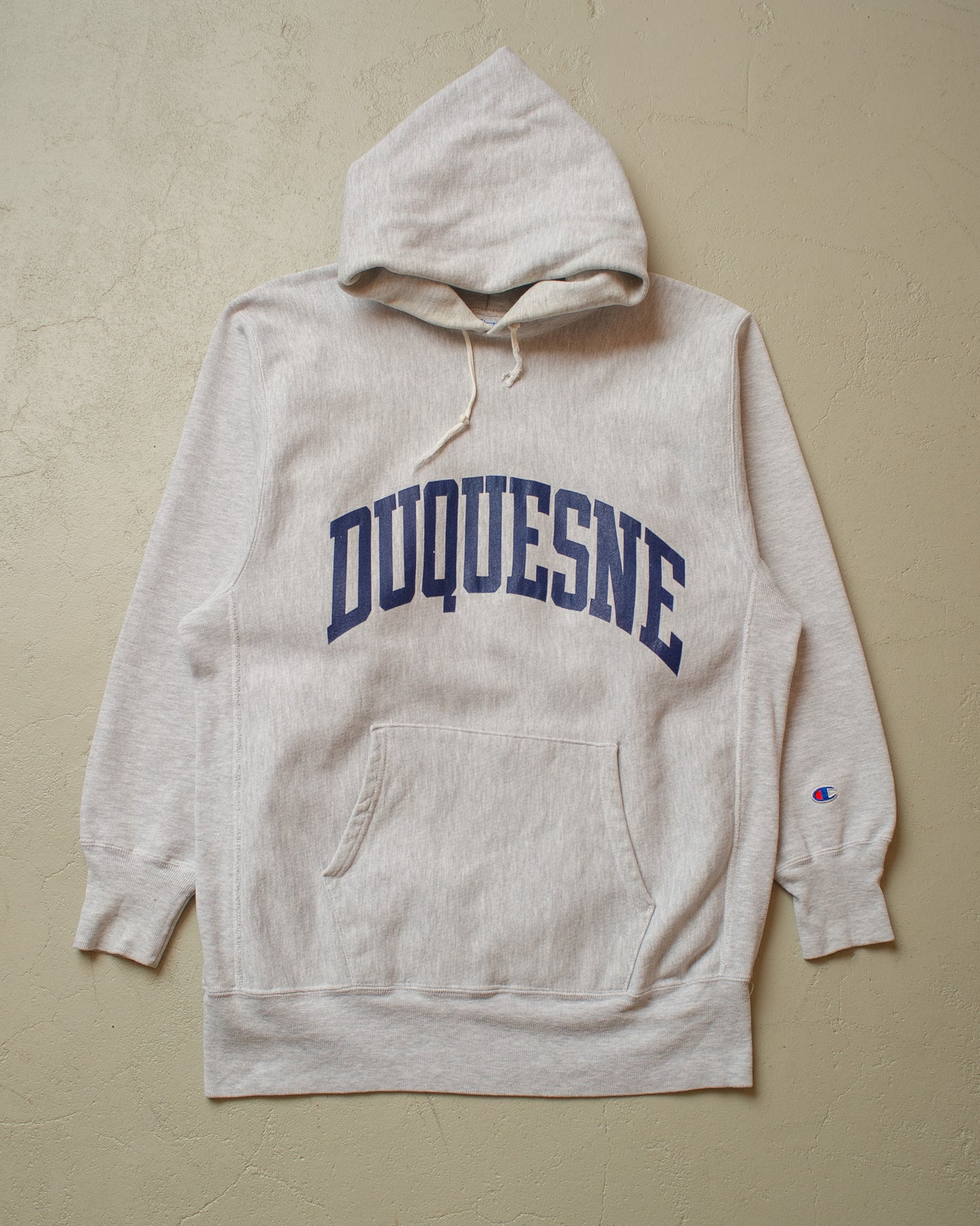 1990s Champion Duquesne University Reverse Weave Hoodie grey - XXL